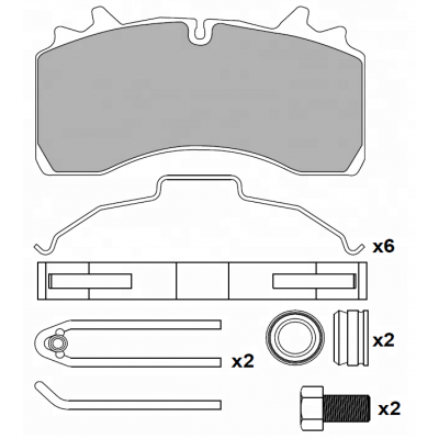 WVA 29336/29162 Brake Pad Repair Kits for SAF SCHMITZ