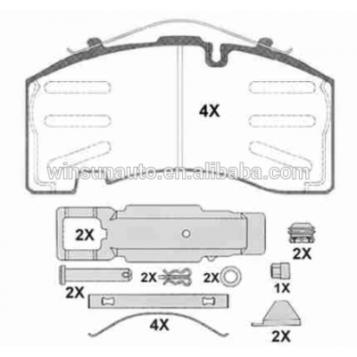 29171 trailer brake pad spare parts for BPW/SAF